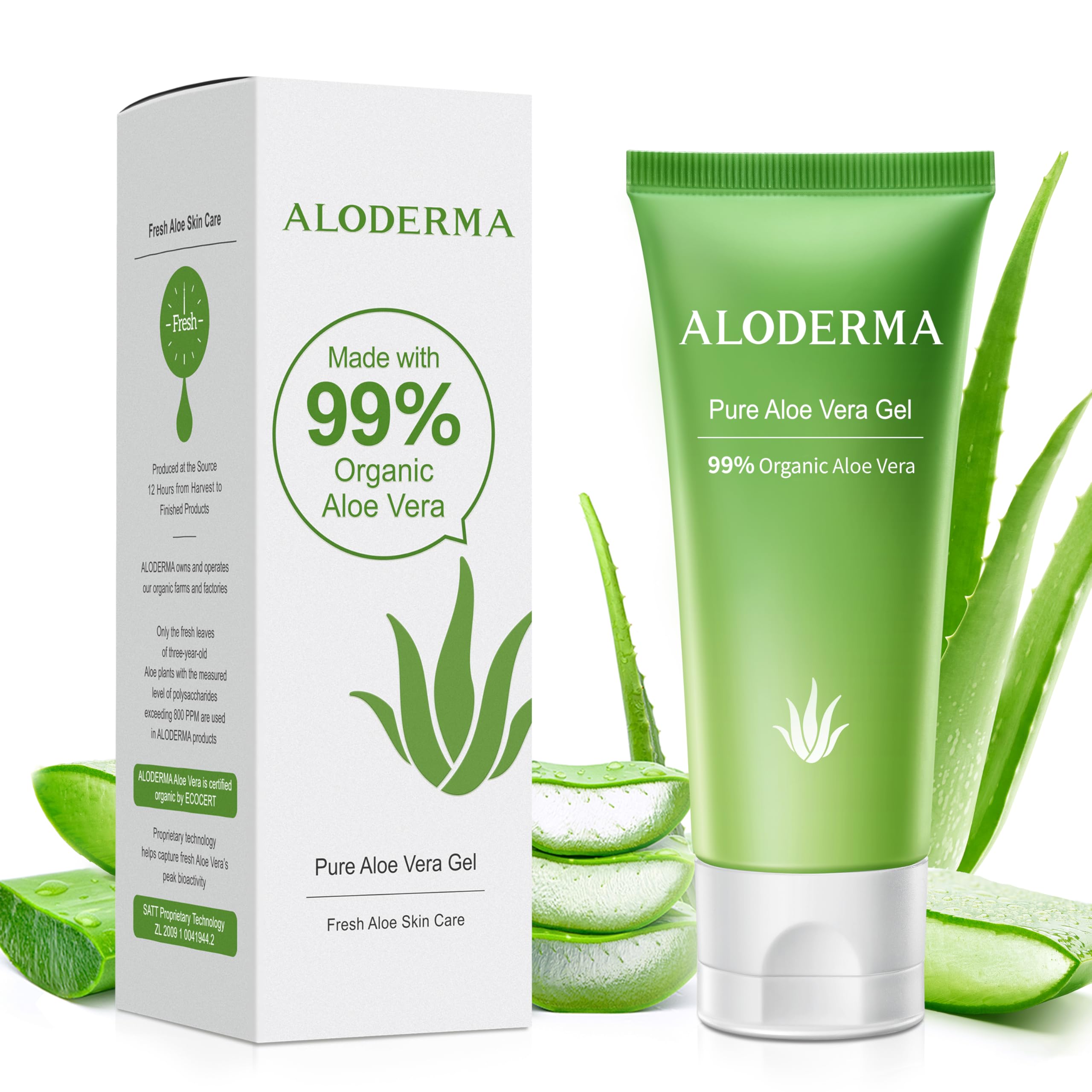 Aloderma Aloderma 99% Gel de Aloe Orgánico para la Cara - 118 ml – Pura Mexica ...