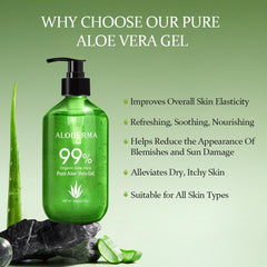 Aloderma gel aloe vera para cabello y cuero cabelludo; nutrición ligera.