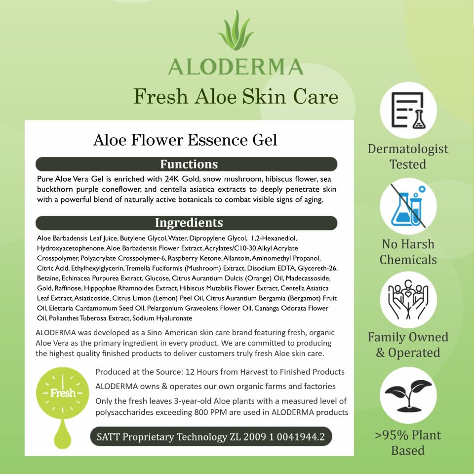 Aloderma hidratación intensa gel mantiene la piel suave todo el día.