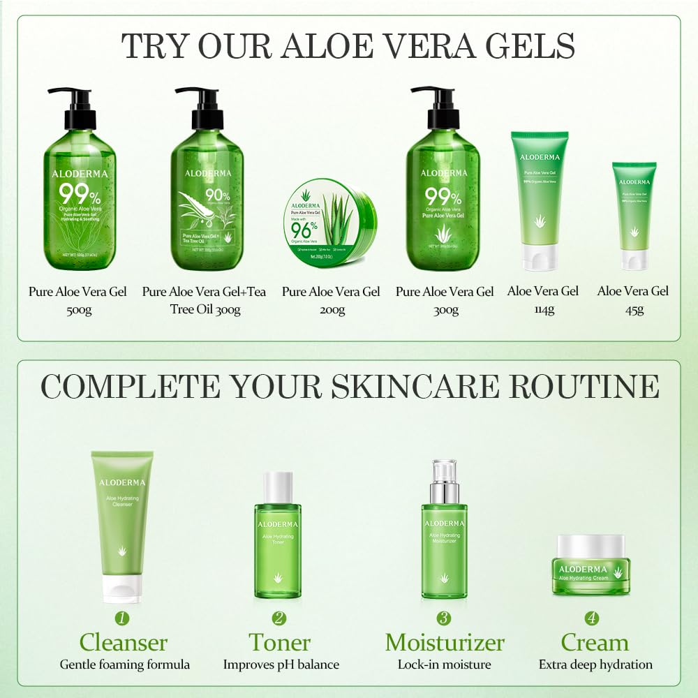 Rutina facial diaria con aloe, versátil y suave.