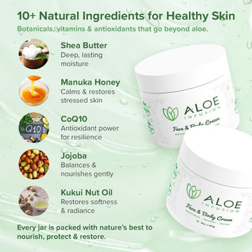 Aloe Infusion uso diario: crema facial y corporal en un solo producto.