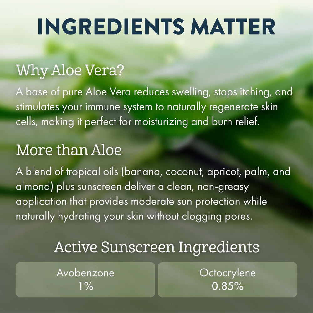 Aloe Up textura fresca: fragancia tropical y rápida absorción.