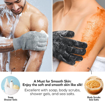 Textura doble de Alotpower para exfoliar y limpiar durante la ducha