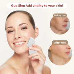 ALOYGUZ gua sha detalle ojos y pómulos, estimula la circulación y reduce tensiones