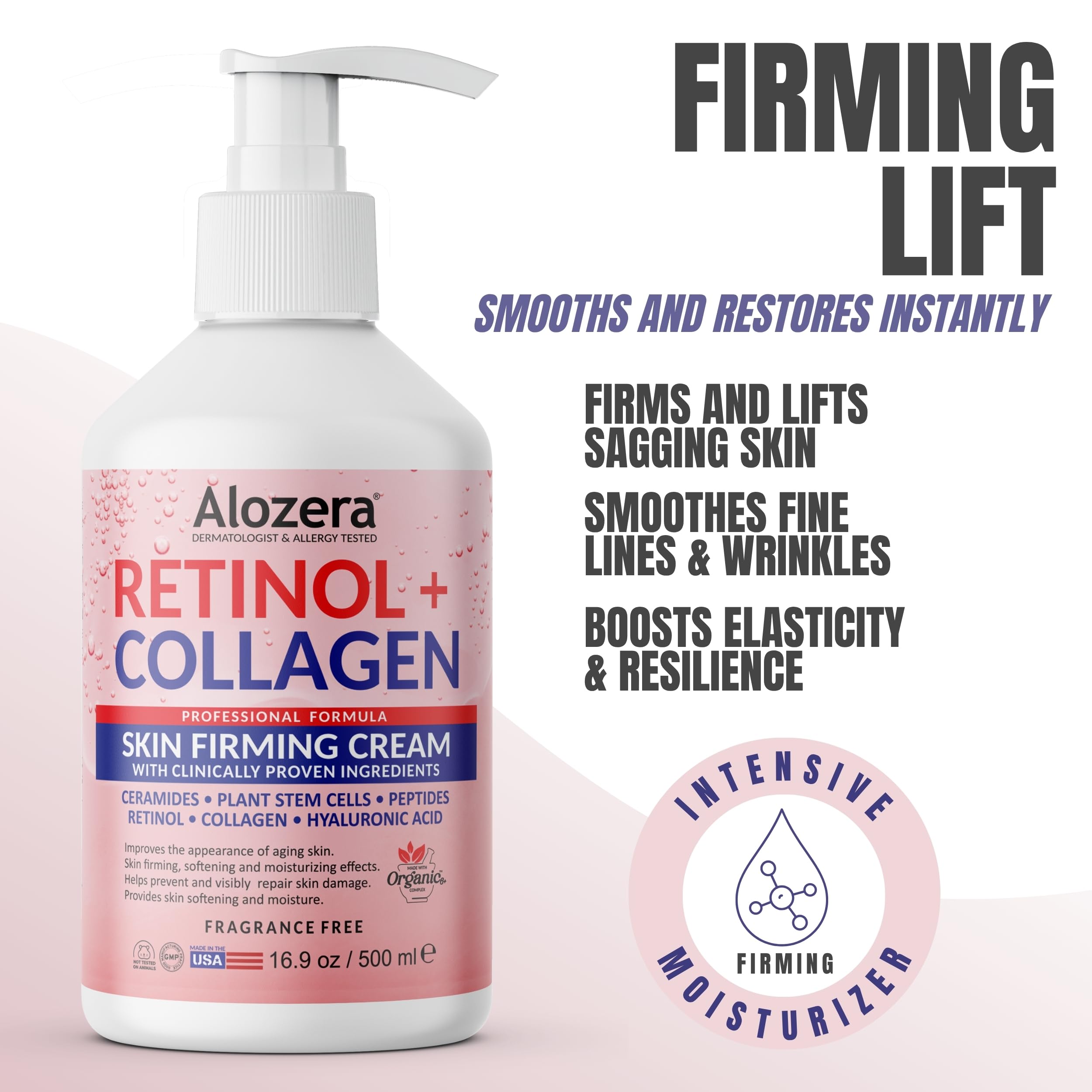 Alozera: crema retinol colágeno, textura ligera para piel suave y visiblemente firme