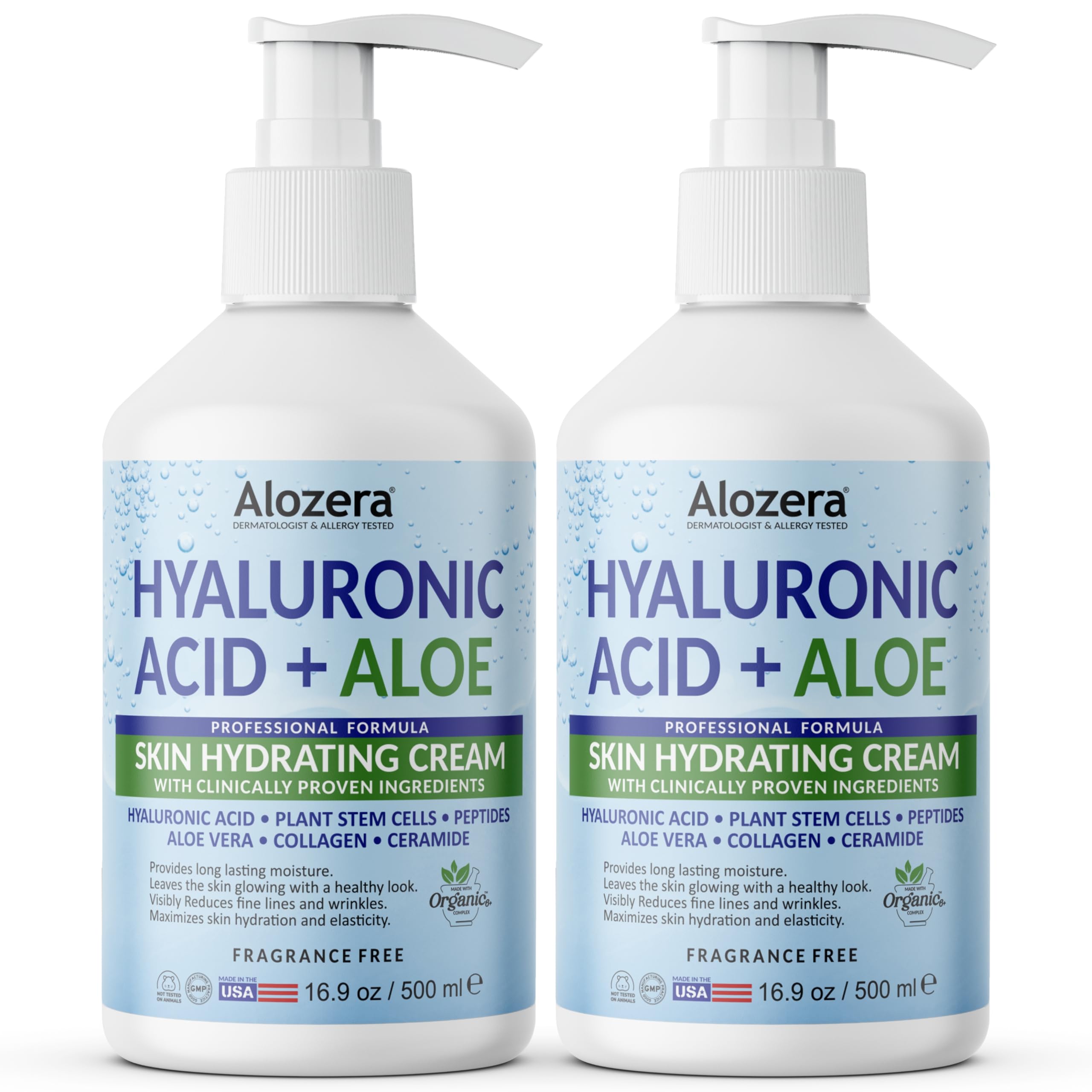 Alozera loción corporal frente a la botella, hidratación profunda para piel seca.