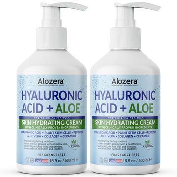 Alozera loción corporal frente a la botella, hidratación profunda para piel seca.