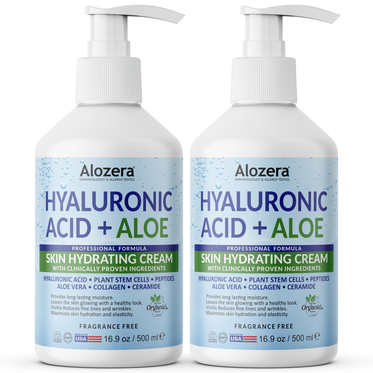 Alozera loción corporal frente a la botella, hidratación profunda para piel seca.