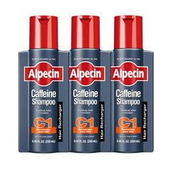 Alpecin C1, champú en bote pack de 3, energiza el cuero cabelludo para mayor densidad.
