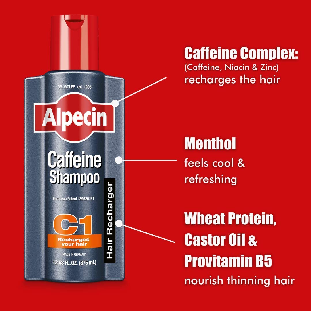 Alpecin C1, diseño alemán de empaque, confianza en cada botella.