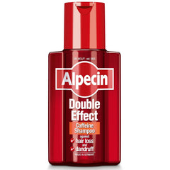 Alpecin Double Effect Shampoo, bote 200 ml, limpia suavemente y deja sensación fresca.