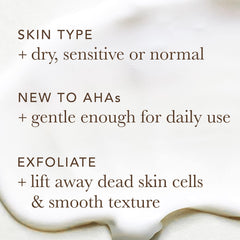 Fórmula libre de fragancias y parabenos con exfoliación suave.