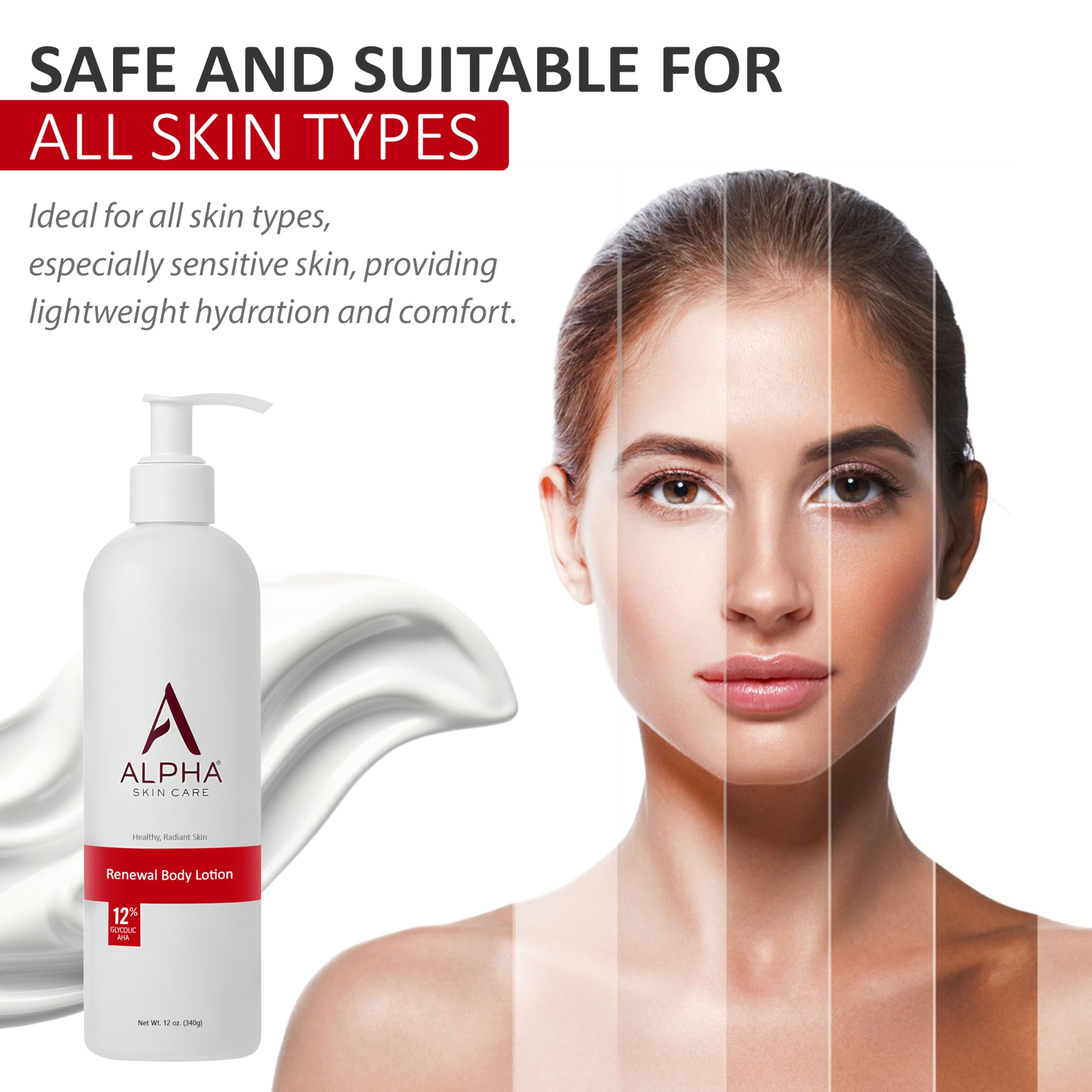 Aplicación en brazos con Alpha Skin Care para exfoliar suavemente.