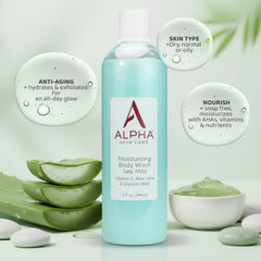 Alpha Skin Care: mano aplicando el gel en la piel.
