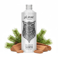 Alpine Provisions champú natural con cedro y sándalo para cabello suave e hidratado.