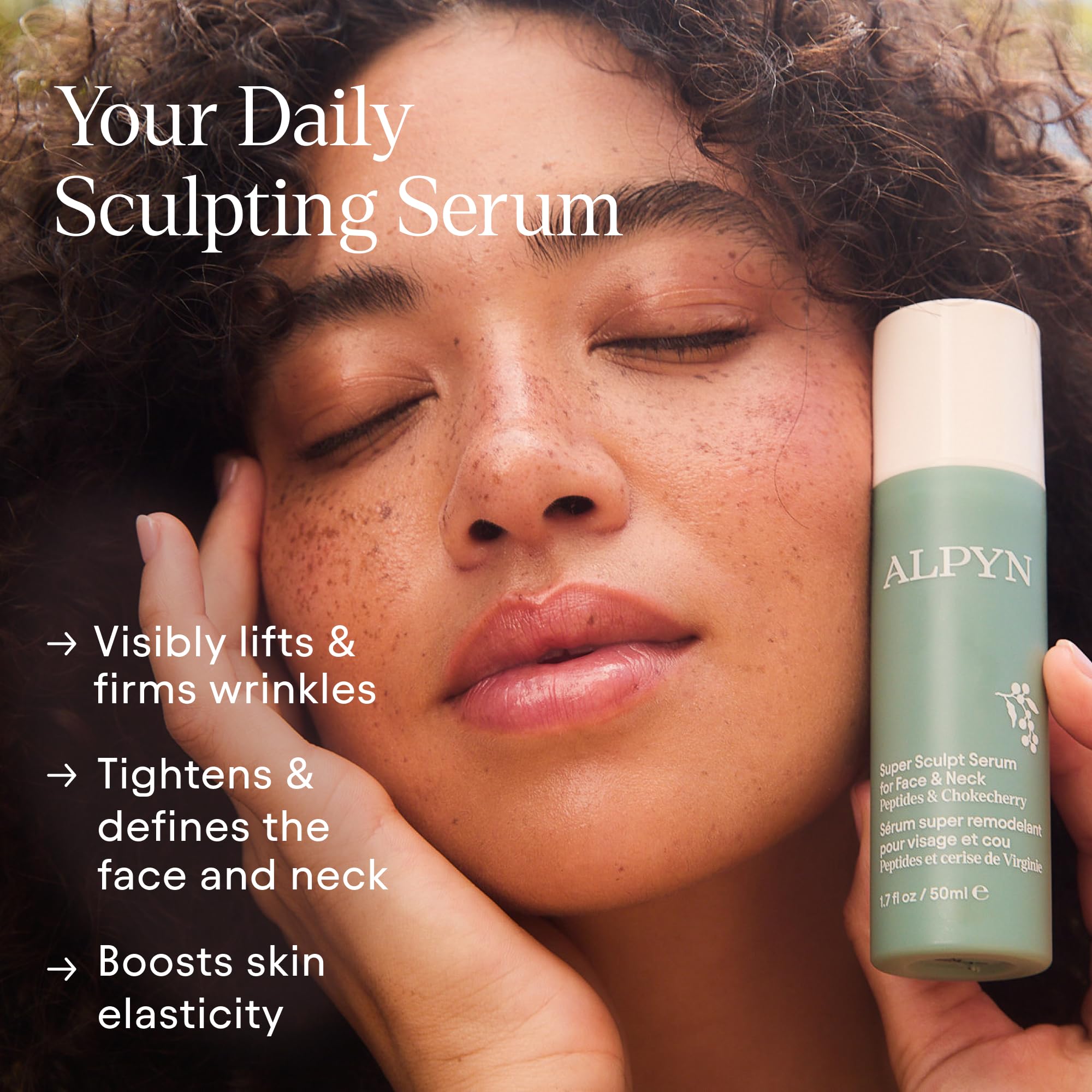 Textura gel ligero de ALPYN Super Sculpt Suero para piel fresca.