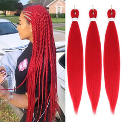 Alremyssy cabello trenzado rojo 26pulgadas con aspecto natural.