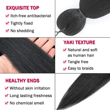 Textura Yaki de pelo sintetico con acabado natural.