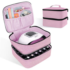 ALSLEA organizador de esmaltes con capacidad para 30 botellas en rosa, ideal para estudio.