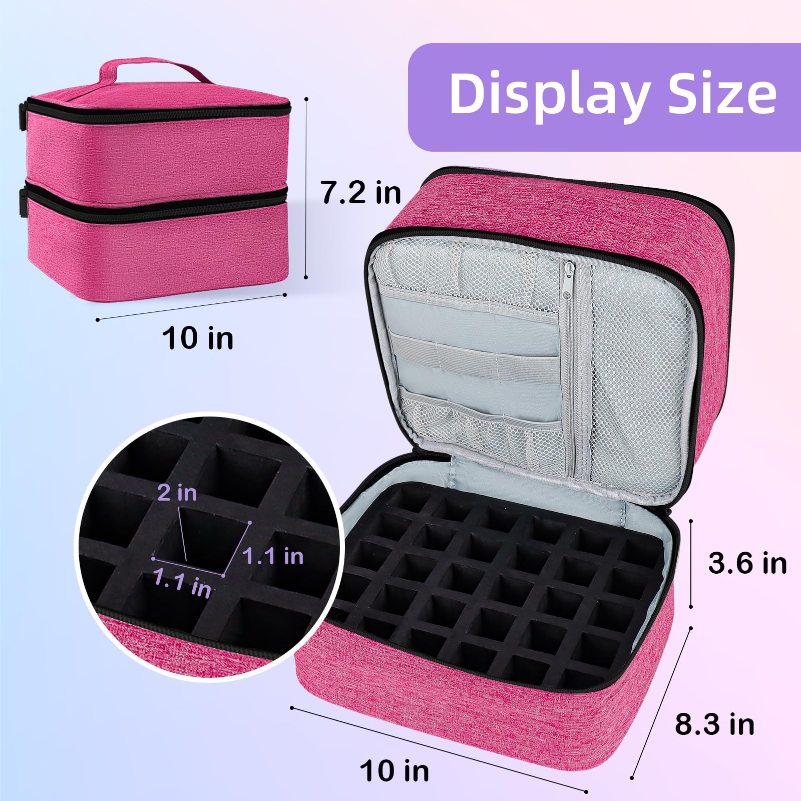 ALSLEA organizador esmaltes, dimensiones compactas para caber en maletín.