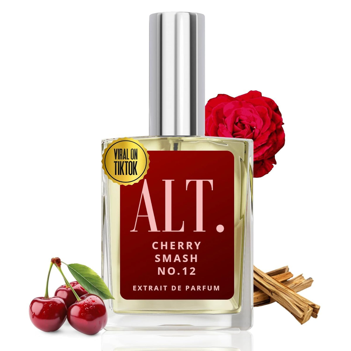 ALT. FRAGRANCES Cherry Smash: botella elegante para un aroma duradero durante todo el día.