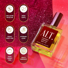 ALT. FRAGRANCES Cherry Smash: etiqueta atractiva que sugiere lujo accesible y discreción.