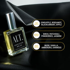 ALT. FRAGRANCES Executive 26, corazón floral de rosa y jazmín para estilo elegante.