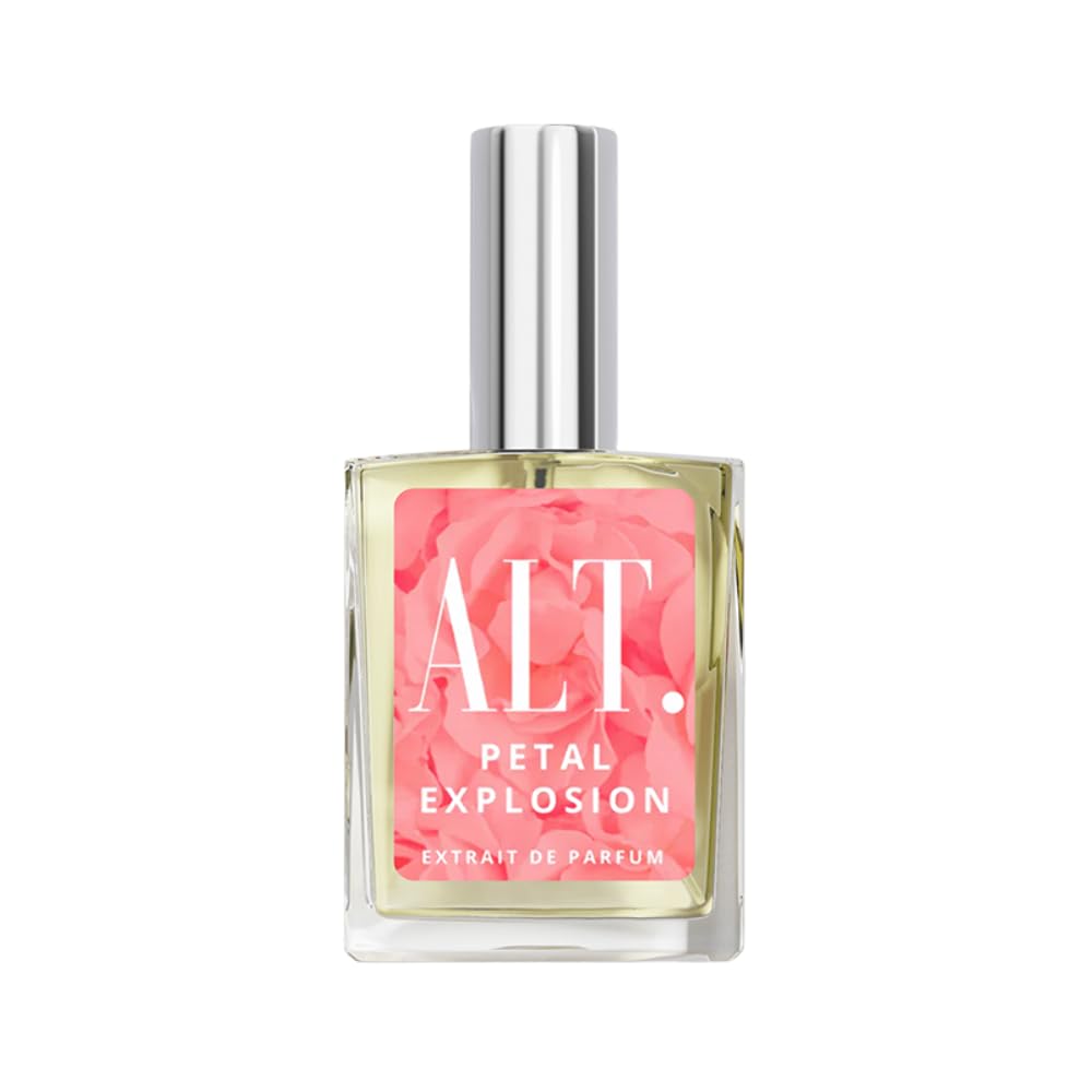 ALT. FRAGRANCES Petal Explosion bottle closeup highlighting its long-lasting floral notes