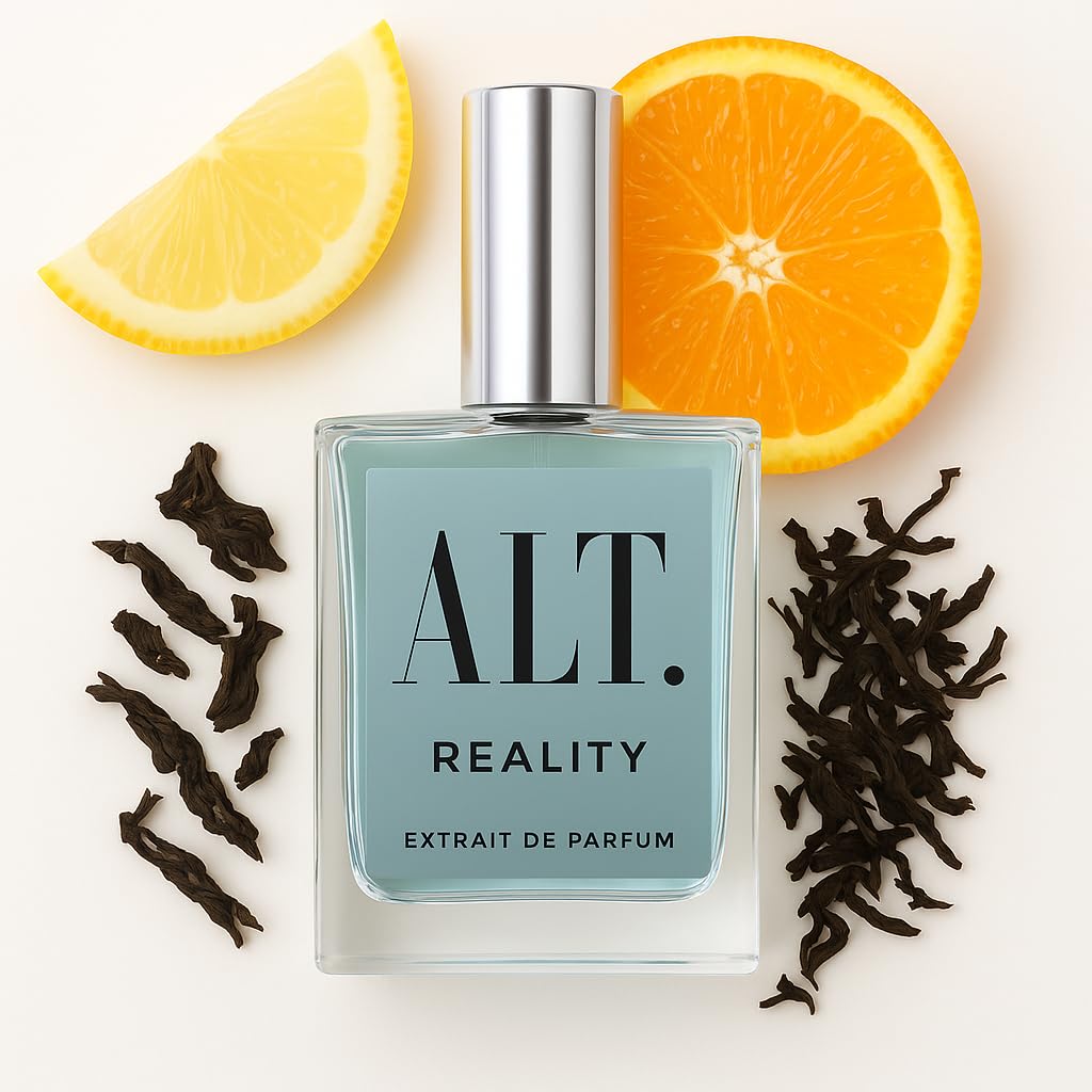 ALT. FRAGRANCES Reality: botella en primer plano para una presencia duradera y elegante.