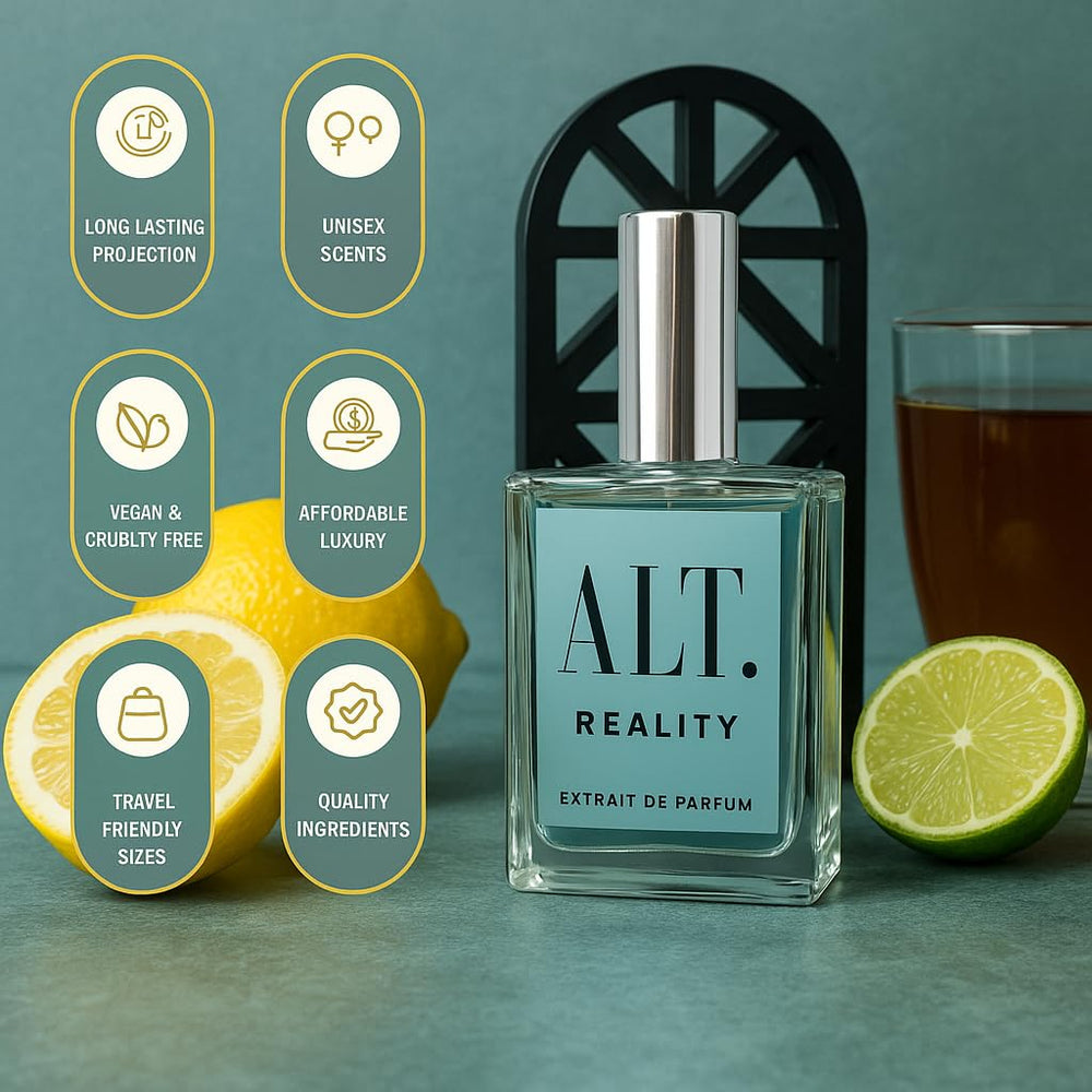 ALT. FRAGRANCES Reality: escena de uso diario con aroma cítrico y especiado para cualquier momento.