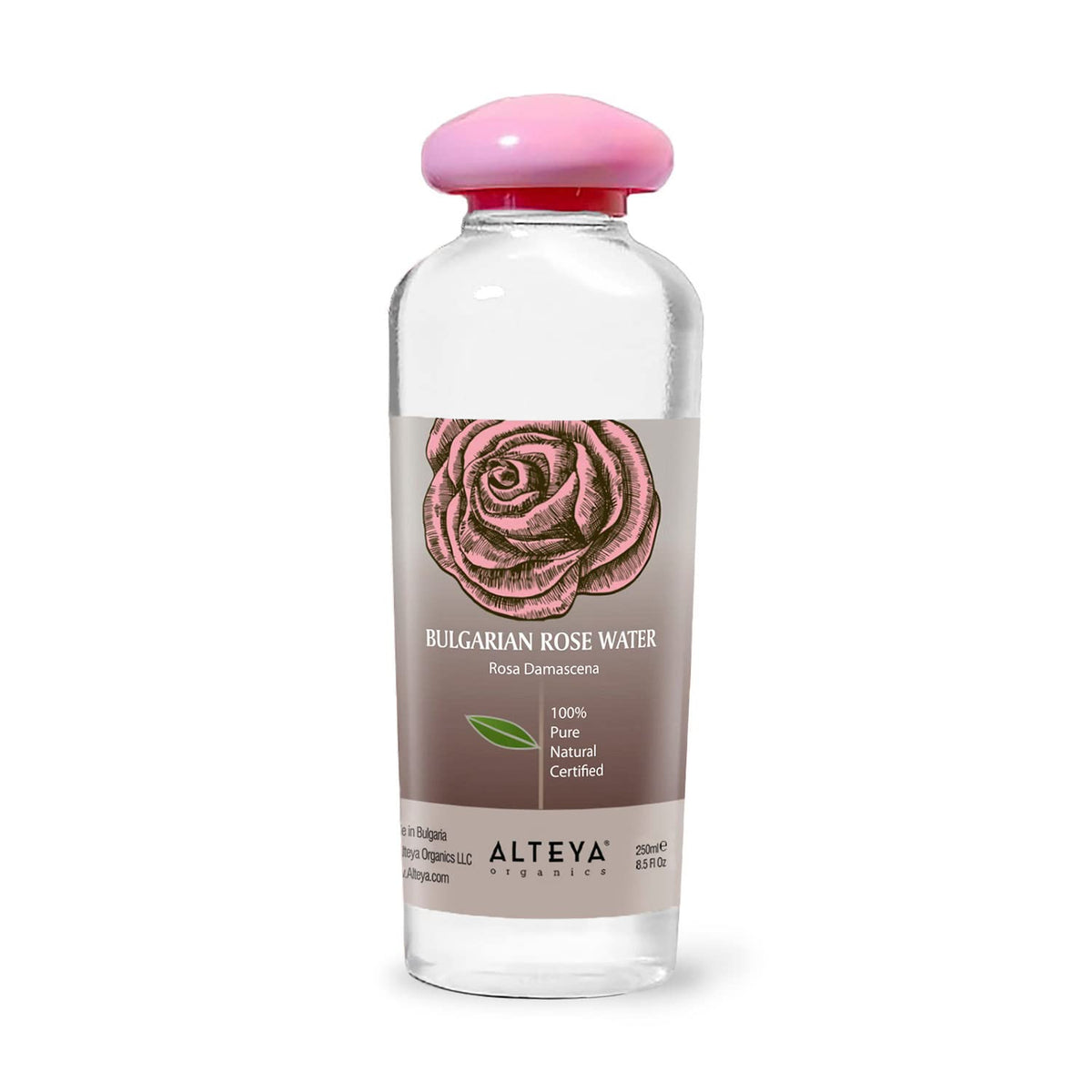 Alteya Organics eau de rose tonique-visage, flacon, hydratation douce pour toute peau.
