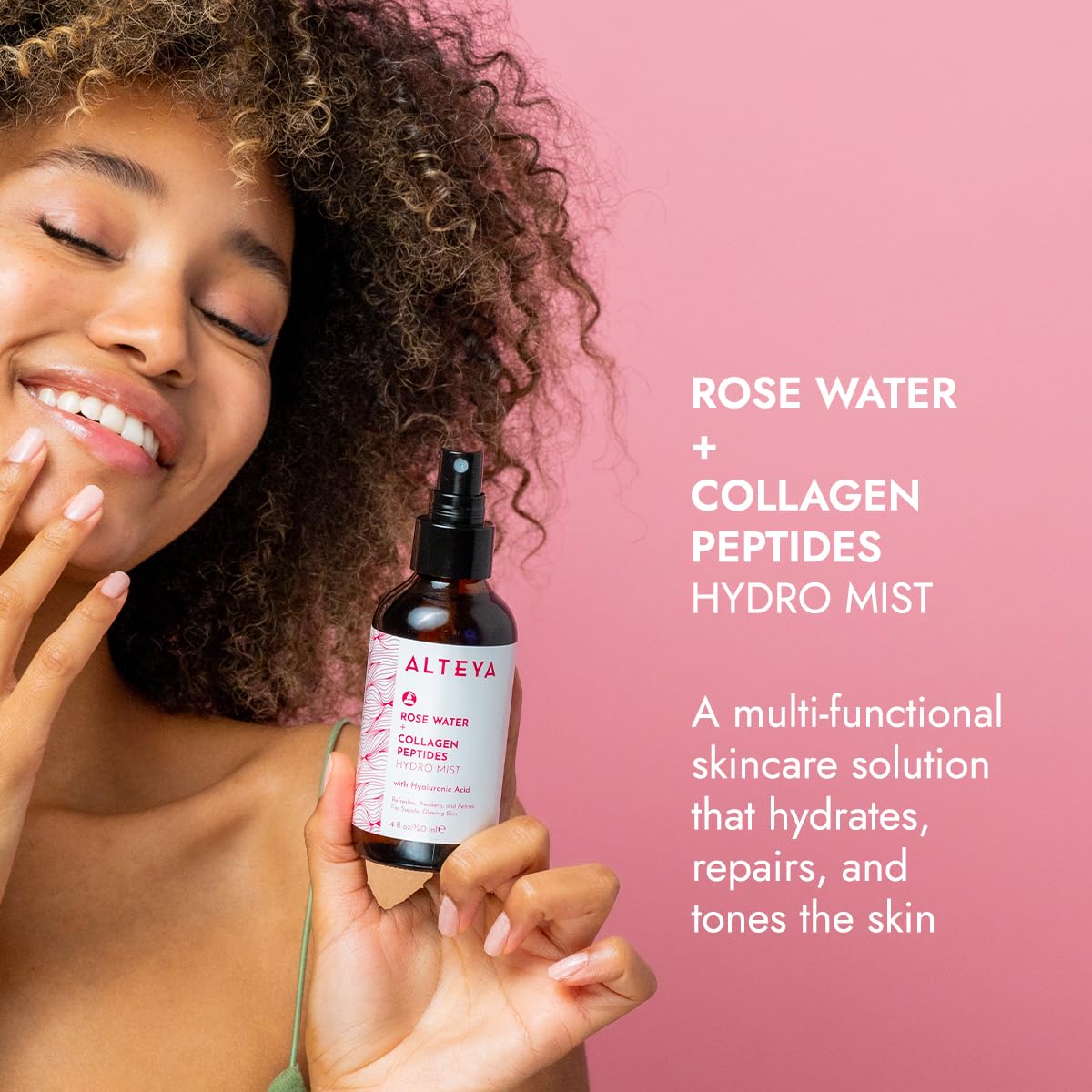 Rosas y pétalos en imagen de Alteya Organics para cuidado suave.