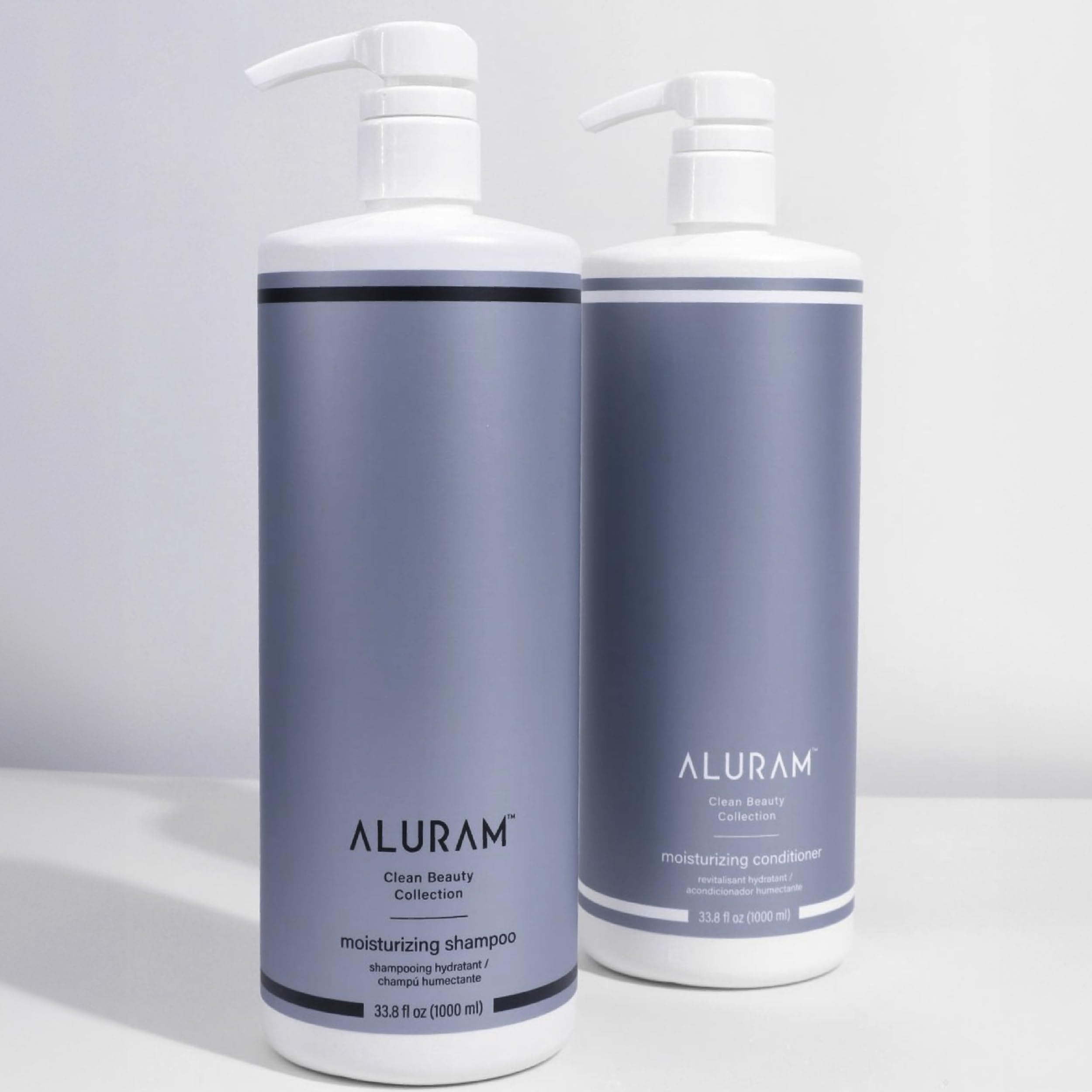 ALURAM shampoo para cabello de textura media, suavidad al tacto.