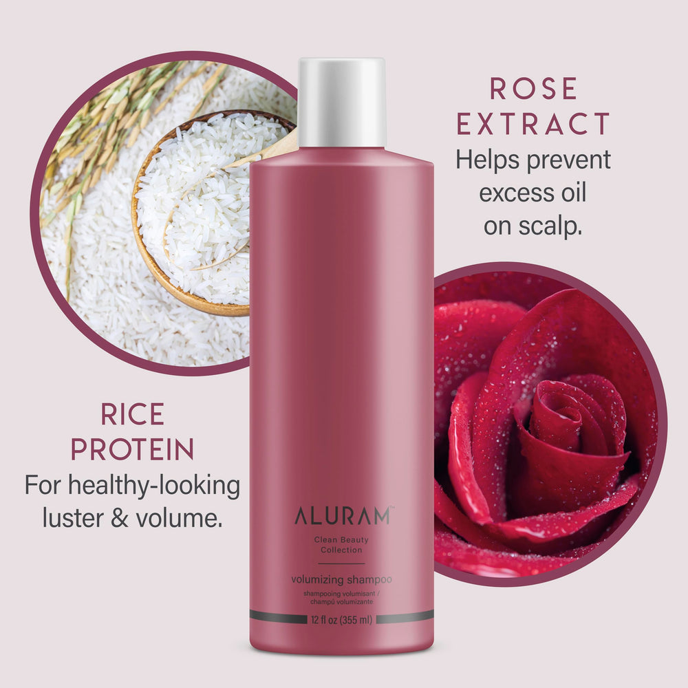ALURAM Volumizing Shampoo botanicals with rice protein and rose extract