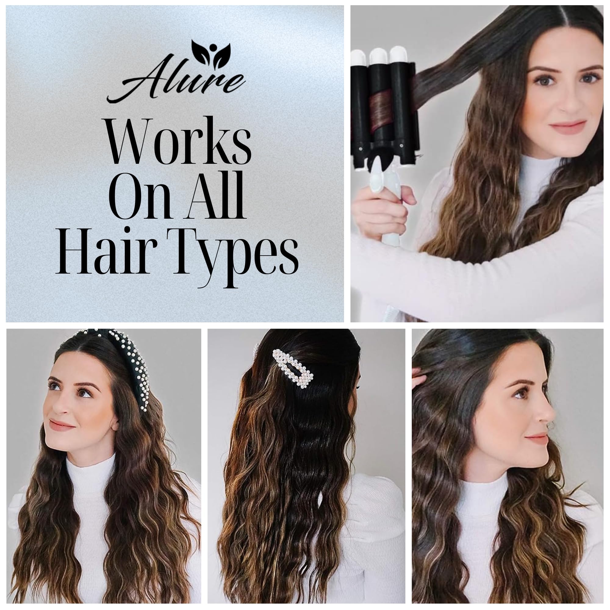 Alure con cerámica tourmalina ofrece calor uniforme y brillo en el cabello.