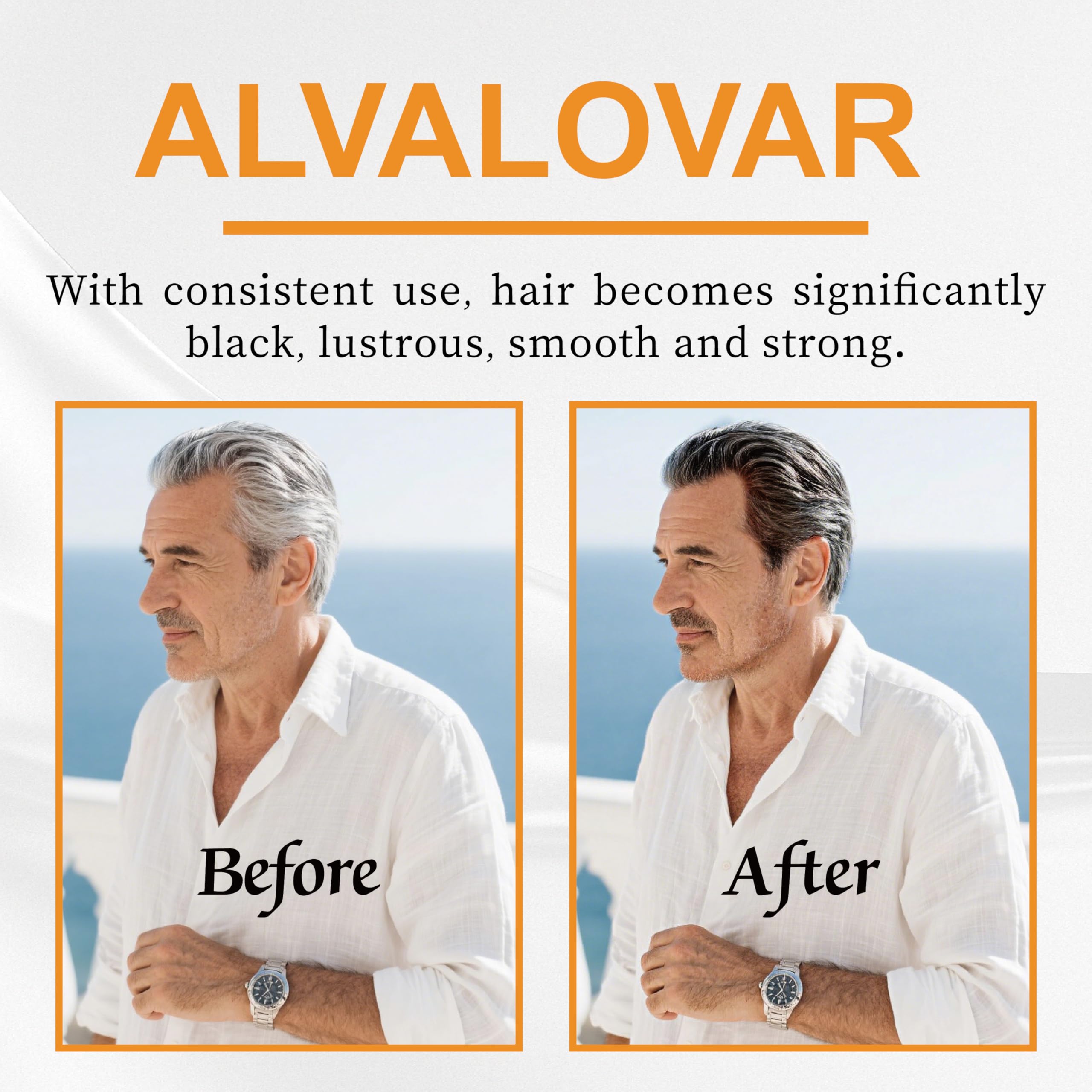 Alvalovar barra jabón negro para cabello, brillo natural y tono profundo