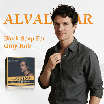 Alvalovar jabón para cabello negro, color natural y brillo