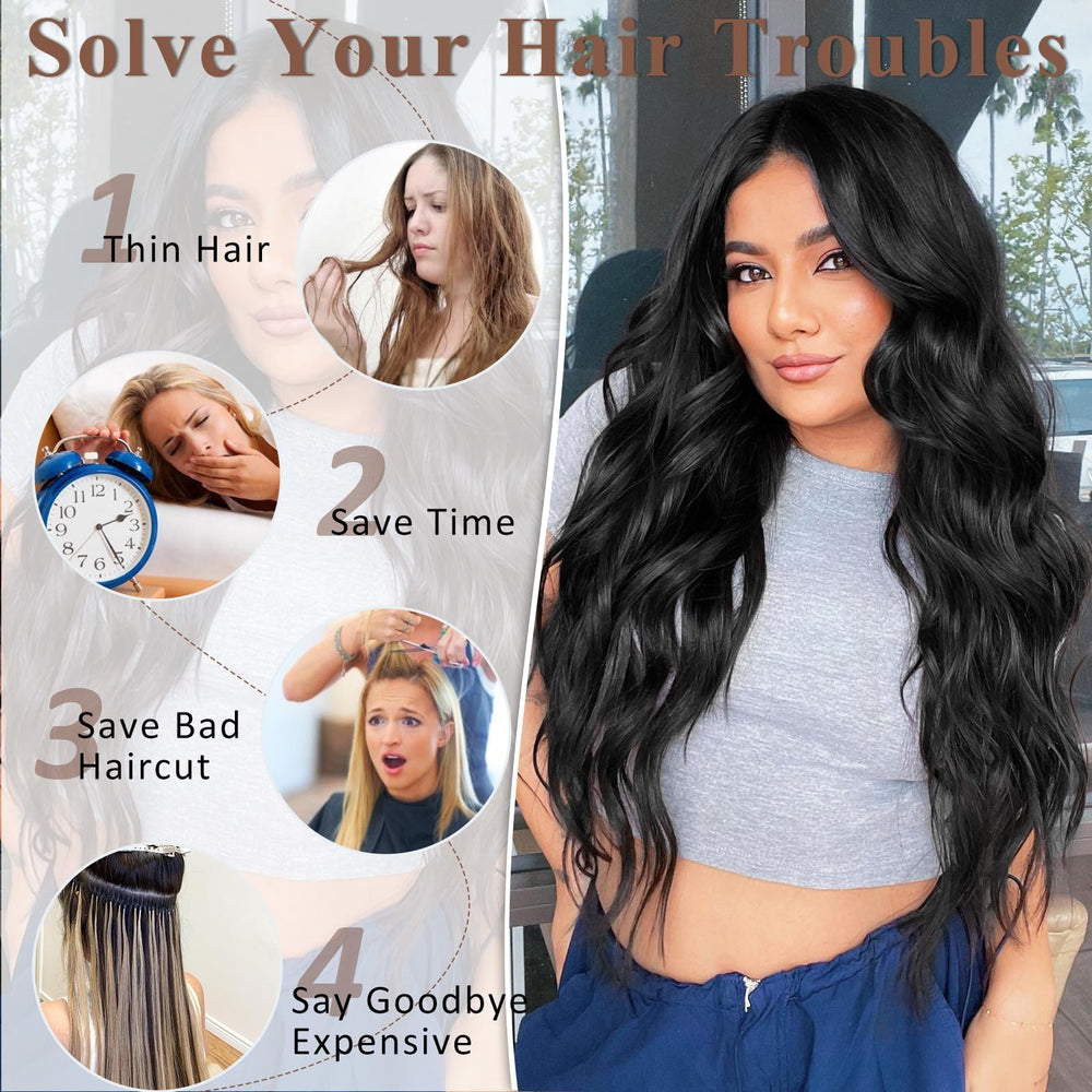 ALXNAN juego de 4 extensiones con clip para estilos versátiles