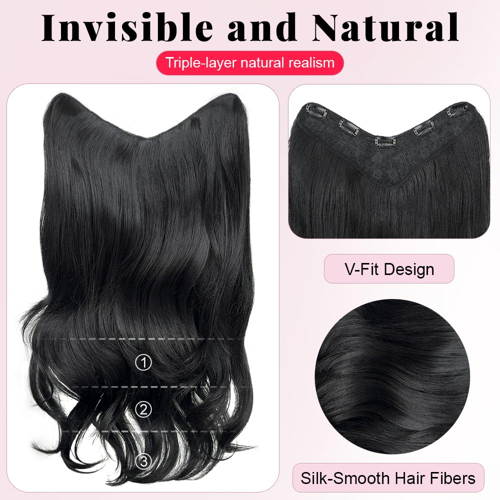 ALXNAN extensiones capas largas onduladas, volumen natural al peinar.