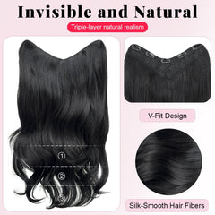ALXNAN extensiones capas largas onduladas, volumen natural al peinar.