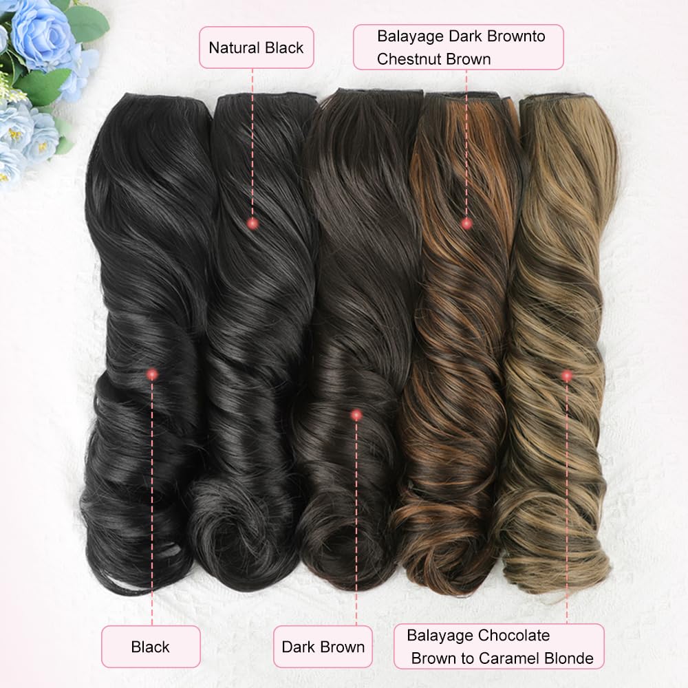 ALXNAN extensiones pelo sintético largo, ligero y cómodo.