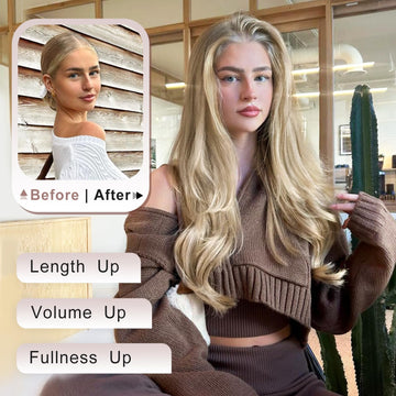 ALXNAN long layered straight 20-inch extensions for natural volume and length.