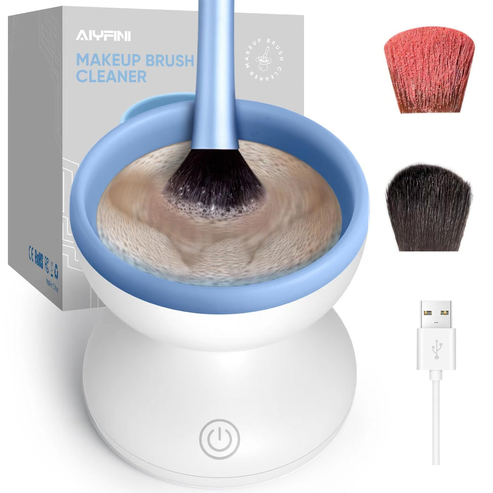 Alyfini limpiador de cepillos de maquillaje en frontal mostrando uso rápido y suave