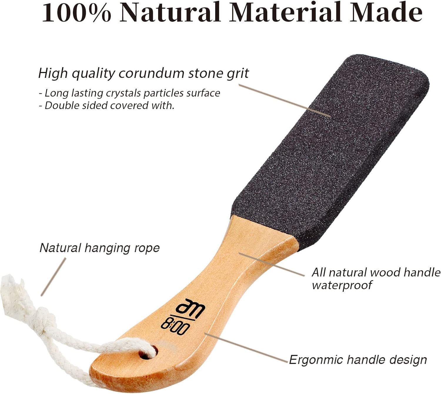 AM 8:00 Asa de Madera para Pie – mango ergonómico para control seguro