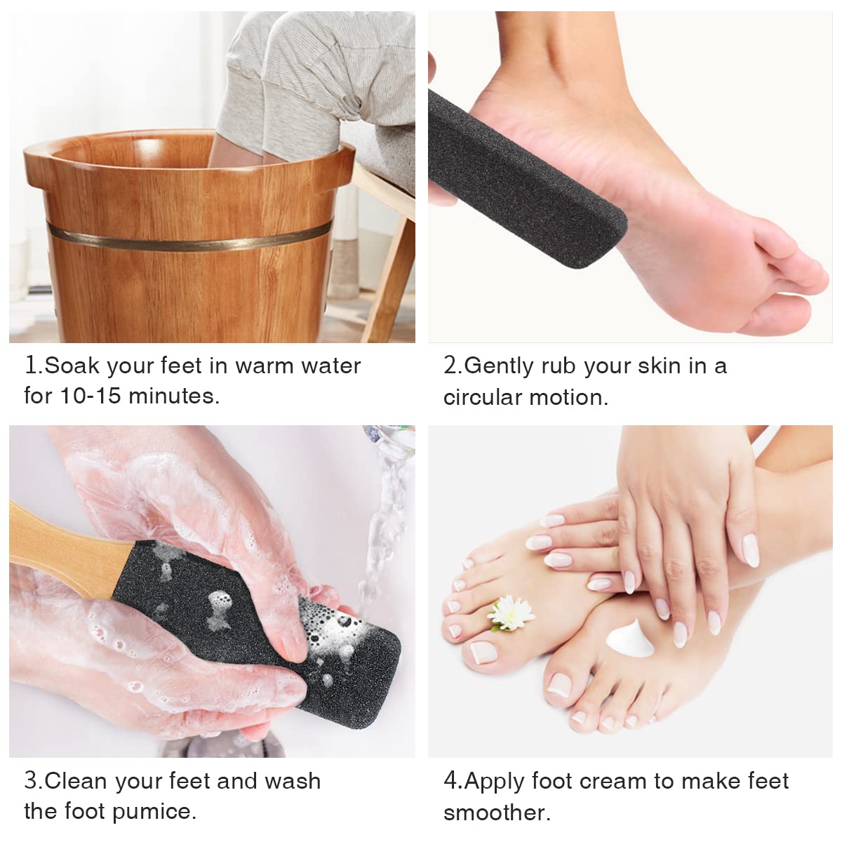 AM 8:00 Pedicure en casa – piel áspera se suaviza