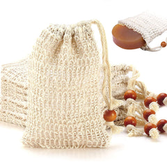 AMAHOMESA 8 bolsas jabón sisal natural, reutilizables para ducha y exfoliación suave.