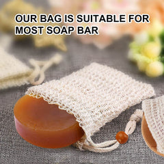AMAHOMESA bolsas jabón sisal ducha exfoliante, mejora la espuma y prolonga el jabón.