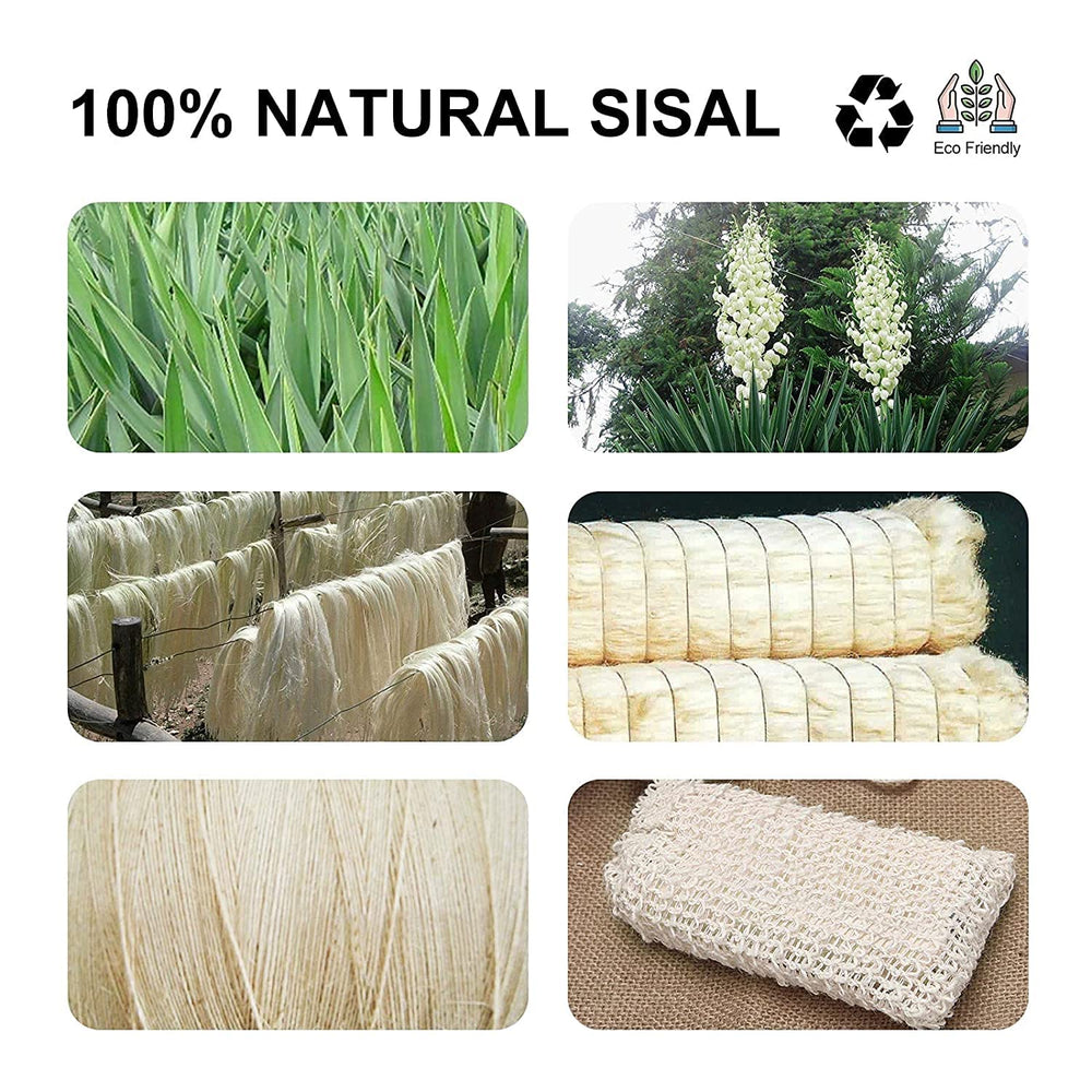AMAHOMESA envase sin plástico, bolsa de jabón de sisal ecológica y apta para compostar.