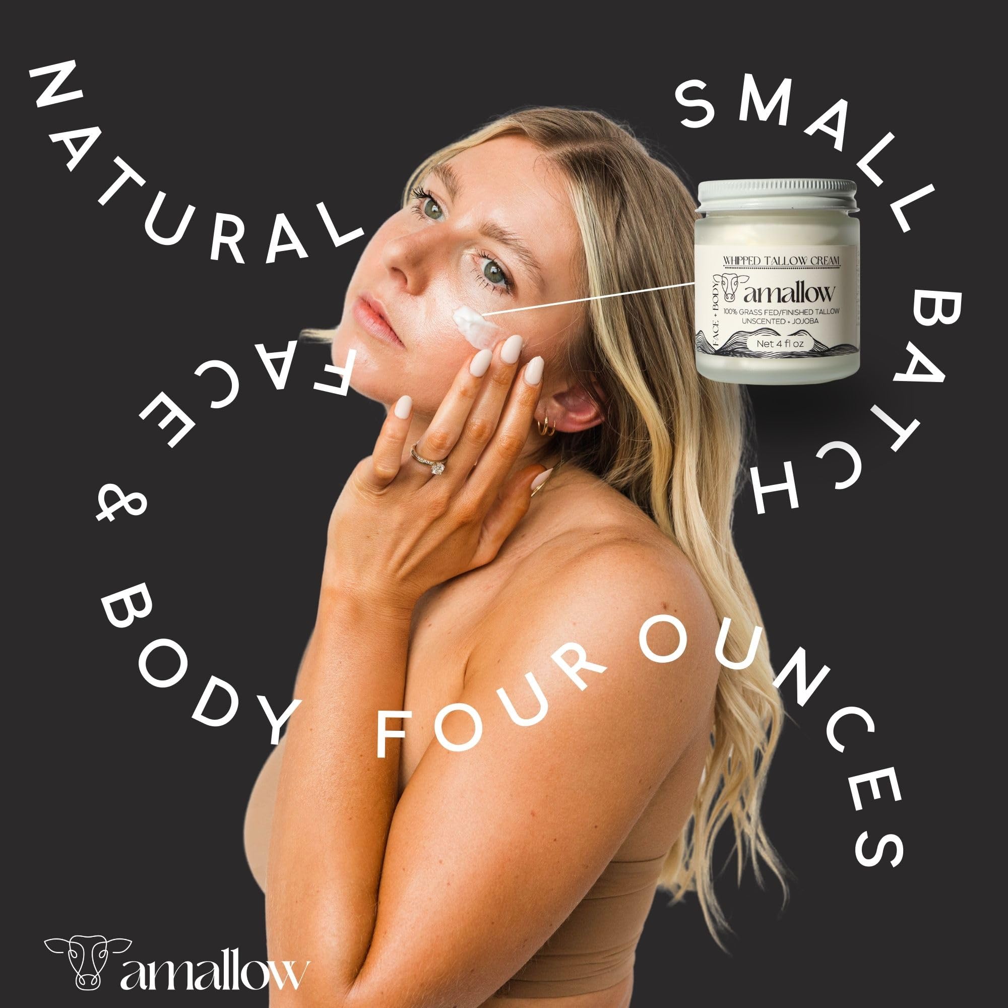 Amallow crème fouettée naturelle pour visage et corps, douceur durable.