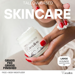 Amallow tallow de bœuf, crème nourrissante pour visage et corps, idéale pour peau sèche.